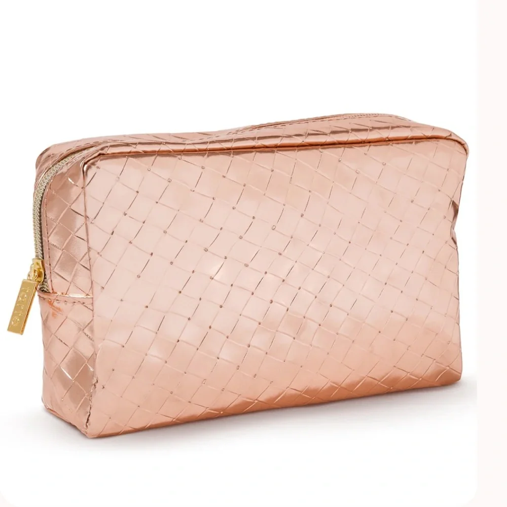New Tarte poised perfection makeup bag Elegant Rose Gold Quilted Women's Bag - Picture 1 of 1
